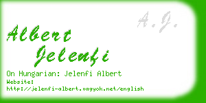 albert jelenfi business card